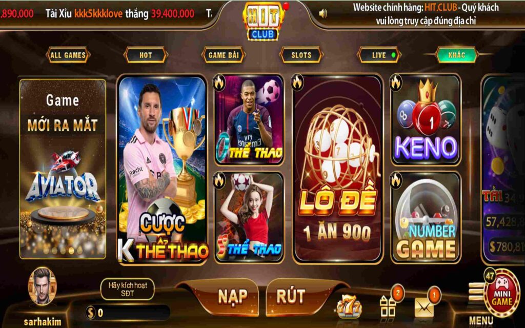 Sảnh game nổi bật về game bài được cấp phép hoạt động rõ ràng